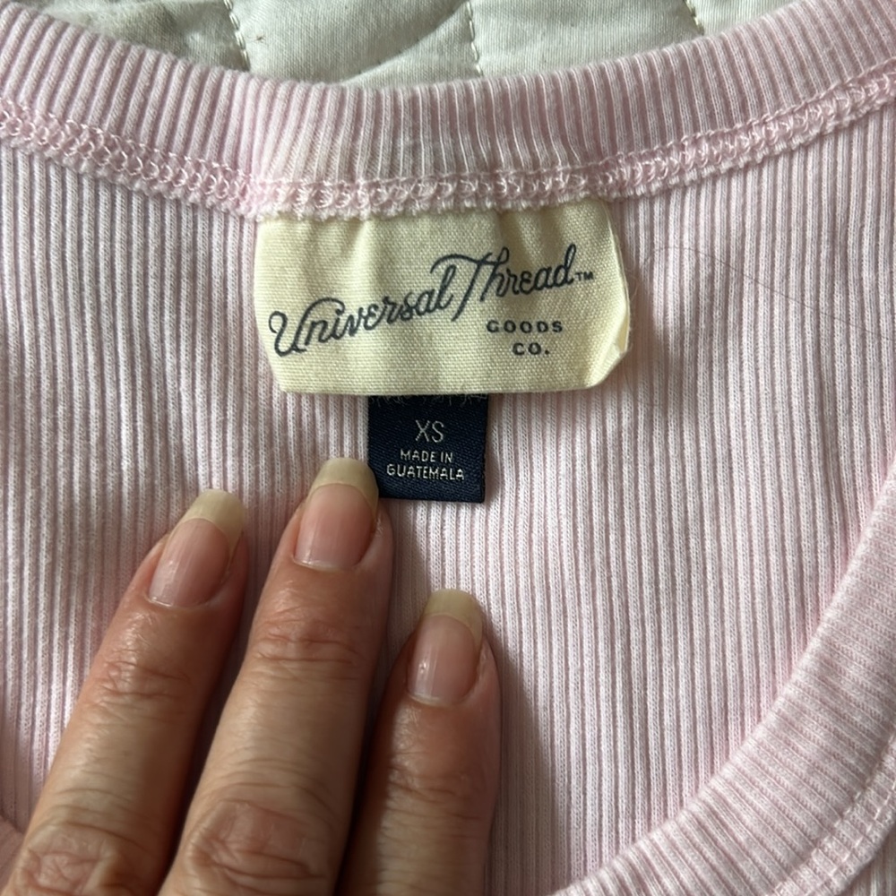 Universal Thread Light Pink Ribbed Top - Picture 2 of 4